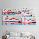 Coastal Woman, coastal wall art, beach painting, pastel art, nautical decor, surf wall art, canvas print