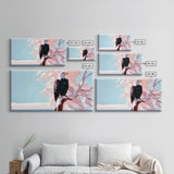 Bald Eagle, bird art, patriotic painting, wildlife painting, cherry blossom painting, vintage Christmas, canvas print