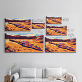 Fallen Arrow, rustic wall art, cowboy painting, southwest wall art, desert landscape, panoramic art, Framed Canvas Print, farmhouse decor, bold