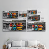 Vibrant Kayak Storage Canvas Print Coastal Decor Nautical Painting Lake Tahoe Art Horizontal Wall Art Gift Idea Living Room Art