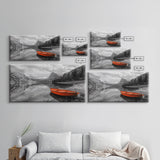 Serene Mountain Lake Canvas Print Rustic Wall Art Landscape Painting Above Sofa Art Bedroom Art Above Bed Wall Art Nautical Decor