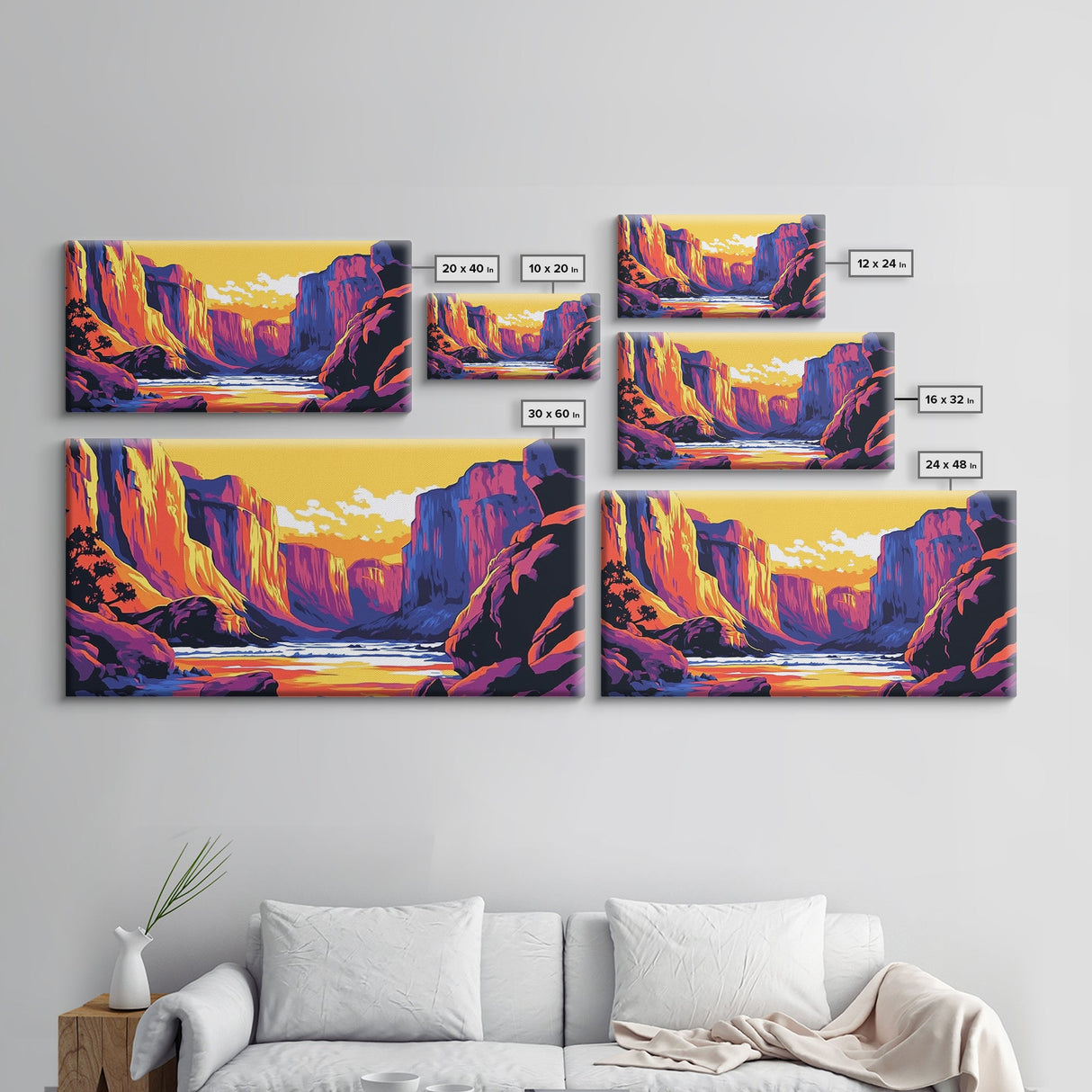 Yosemite Valley, mountain painting, landscape painting, rustic wall art, Joshua tree art, southwest wall art, framed canvas print