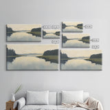 Marsh, Landscape Painting, Minimalist Art, Wabi Sabi Art, Moody Art, Guest Room Art, Above Bed Wall Art, Framed Canvas Print, Extra Wide Art