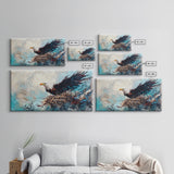 Bald Eagle, Bird Art, Rustic Decor, Wildlife Art, Mountain Painting, Southwest Wall Art, Living Room Art, Framed Canvas Print, Moody Art