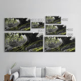 Mossy Oak Tree, oak tree art, nature wall art, rustic art, botanical prints, green wall art, extra wide art, Framed Canvas Print