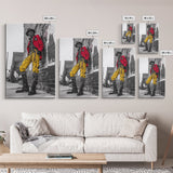 Urban fashion, chicano art, graffiti wall art, framed canvas print, moody cityscape, street style, afrocentric wall art, edgy decor