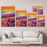 Desert Saddle, southwest wall art, rustic wall art, colorful western art, Joshua tree art, extra wide art, framed canvas print