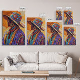 Boho Cowgirl, goddess art print, chicano art, vibrant western painting, colorful fashion art, afrocentric wall art, canvas print, unique decor