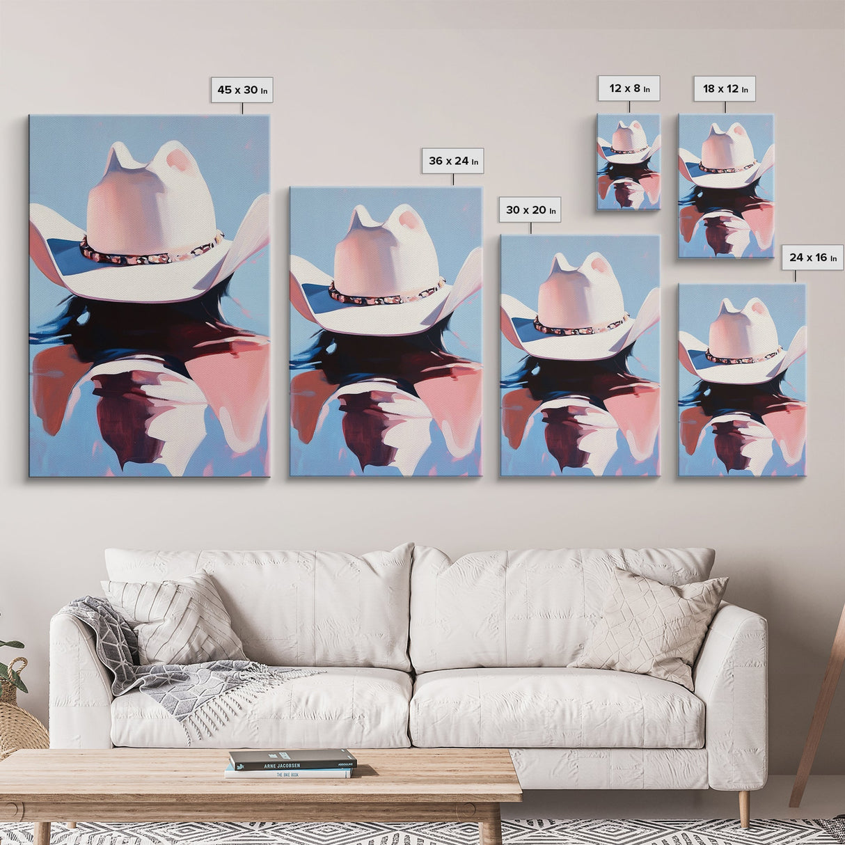 Western Hat, Moody Art, Rustic Wall Art, Farmhouse Art, Canvas Print, Above Bed Wall Art, Southwest Wall Art, Gift Idea For Him