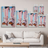Cowboy Boots Painting, Coastal Cowgirl Wall Art, Western Decor, Farmhouse Art, Framed Canvas Print, Rustic Aesthetic, Bedroom Art, Gift Idea