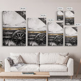 Rustic Wagon Wheel, Moody Art, Farmhouse Wall Art, Framed Canvas Print, Southwest Decor, Western Aesthetic, Above Sofa Art, Gift Idea