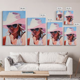 Coastal Cowgirl Painting, Black Cowgirl Art, Western Fashion Art, Moody Art, Southwest Wall Art, Canvas Print, Rustic Decor, Boho Art