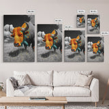 Colorful Buffalo Art, Southwestern Art, Rustic Home Decor, Bold Animal Art, Unique Gift Idea, Framed Canvas Print, Farmhouse Wall Art