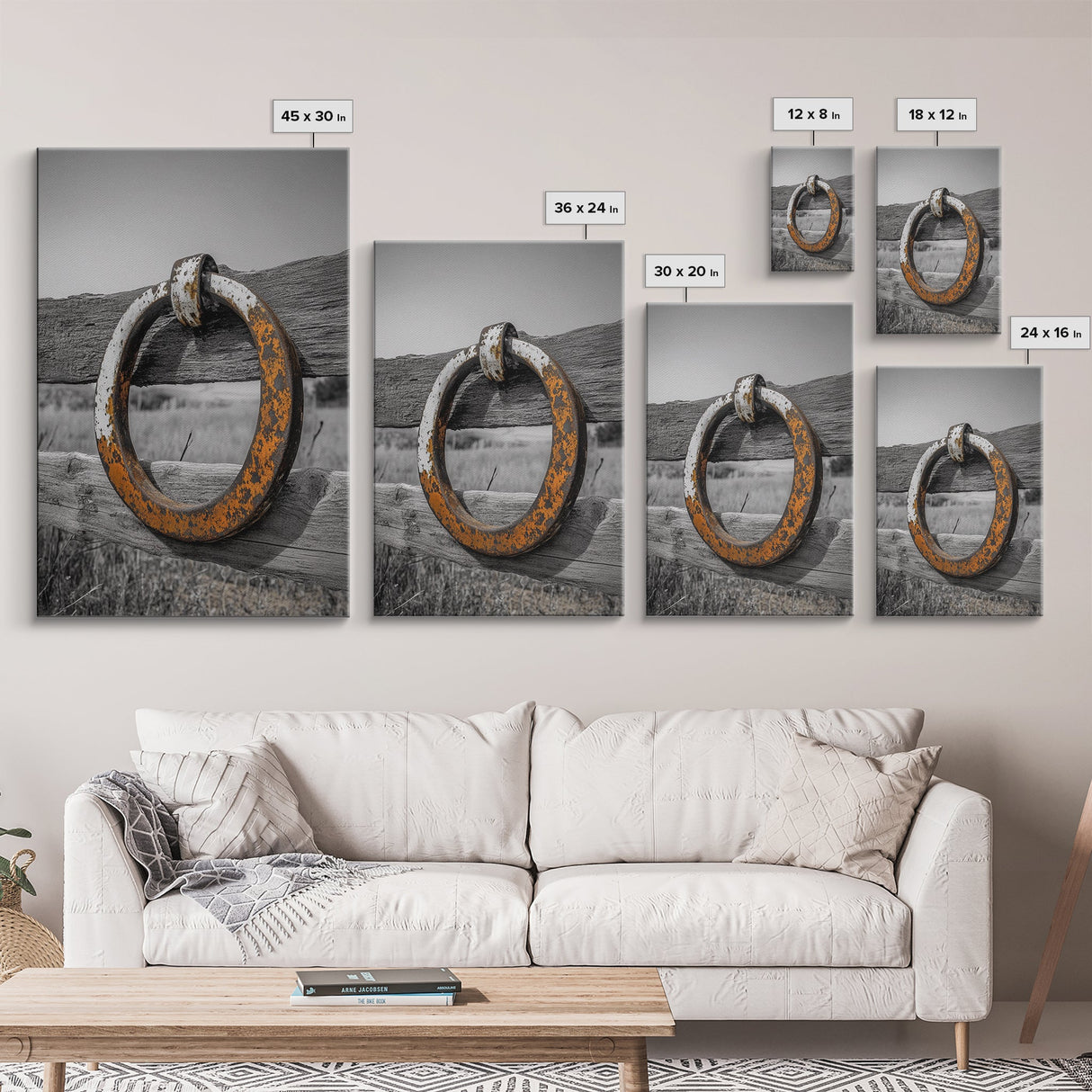 Rustic Metal Ring, Wabi Sabi Wall Art, Rustic Decor, Farmhouse Art, Minimalist Art, Weathered Metal Art, Canvas Print, Gift Idea