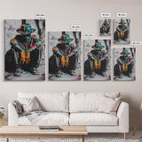 Colorful Cowboy, Graffiti Wall Art, Chicano Art, Modern Western Art, Moody Art, Rustic Decor, Urban Art, Canvas Print, Gift Idea