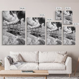 Covered wagon photography, rustic decor, framed canvas print, southwest wall art, farmhouse art, western aesthetic, black and white photography