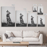 Howling Wolf, wildlife art, moody art, rustic decor, nature photography, black and white animal print, framed canvas print, minimalist art