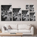 Western town, rustic wall art, farmhouse art, extra wide art, above couch art, cowboy decor, horizontal wall art, framed canvas print