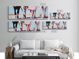 Horse Walk, western art, cowboy painting, rustic decor, extra wide art, panoramic art, framed canvas print, long narrow wall art