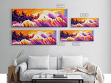 Wildflower Meadow, pink orange wall art, landscape painting, Joshua tree art, boho art, southwest wall art, Canvas Print, gift idea