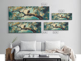 Eagle Painting, Framed Canvas Print, Bird Art, Forest At Dusk Painting, Moody Art, Extra Wide Art, Rustic Wall Art, Above Bed Art