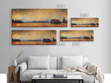Rustic Wall Art, Framed Canvas Print, Barn Landscape Oil Painting, Moody Art, Extra Wide Art, Fall Decor, Living Room Art, Above Couch Art