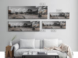 Western Town, Cowboy Art, Old West Wall Art, Rustic Wall Art, Farmhouse Decor, Historical Landscape Art, Panoramic Art, Canvas Print
