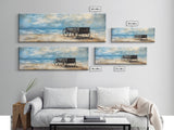 Western Wagon, desert art, cowboy decor, sunset painting, southwest wall art, extra wide panoramic art, framed canvas print