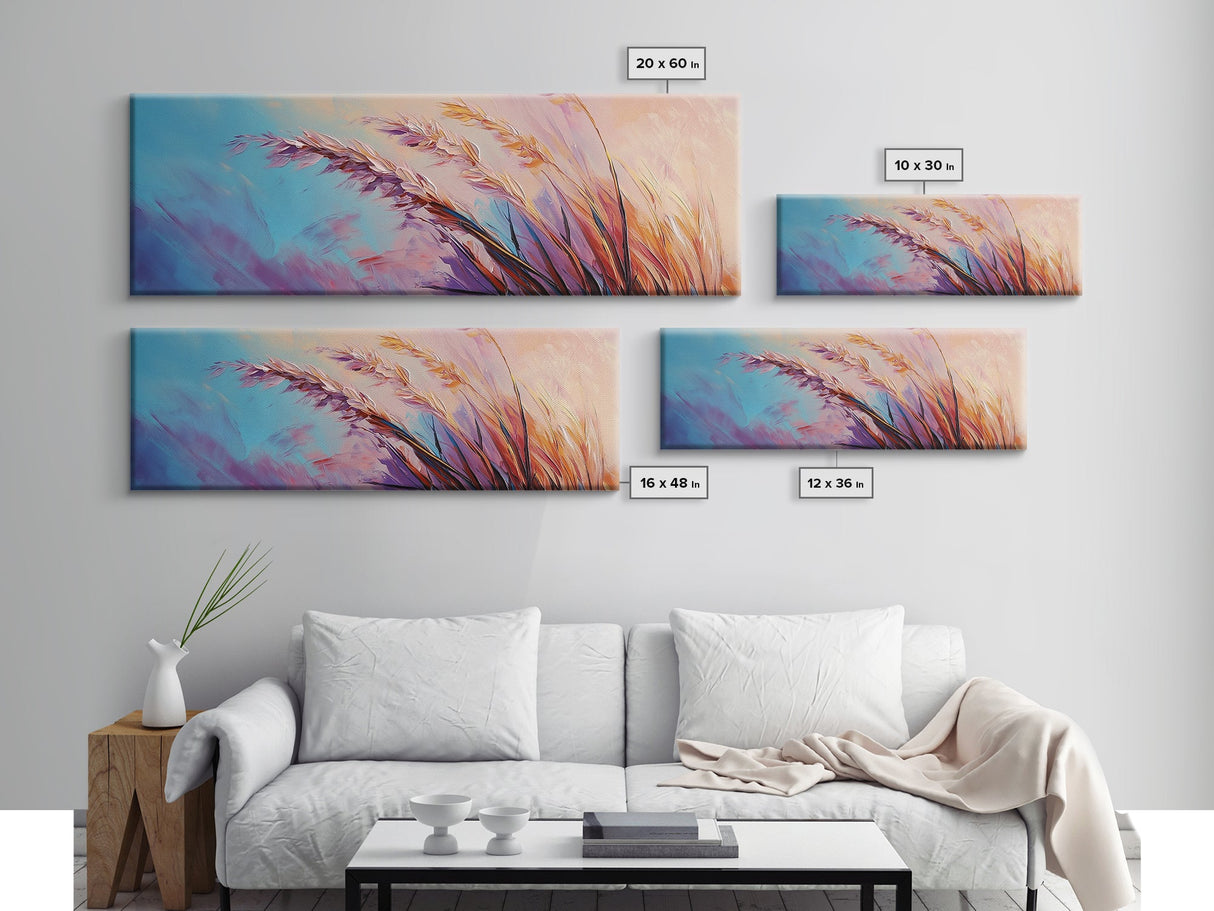 Soft Wheat Field, wildflower painting, wabi sabi art, botanical prints, soft colors, minimal decor, modern home, canvas print