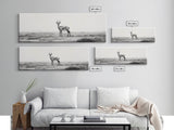 Lone Gazelle, moody art, southwest wall art, extra wide art, wabi sabi art, minimalist art, framed canvas print, panoramic painting