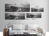 Wagon at Sunset, rustic art, farmhouse art, vintage horse art, tall narrow art, antique farm painting, framed canvas print