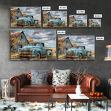 Painting Of An Old Farmstead Framed Canvas Print, Metal Art, Living Room Wall Art, Original Art, Above Couch Art, Whimiscal Kitsch Decor