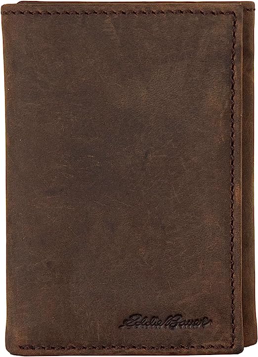 Leather Trifold Wallet with Embossed Sasquatch