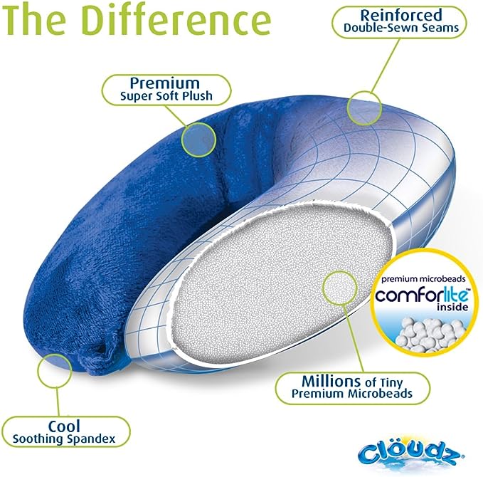 Super Soft Plush Microbead Travel Pillows by Cloudz