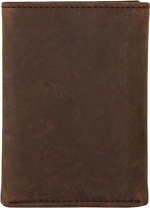 Leather Trifold Wallet with Embossed Sasquatch