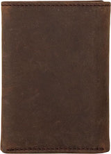 Leather Trifold Wallet with Embossed Sasquatch