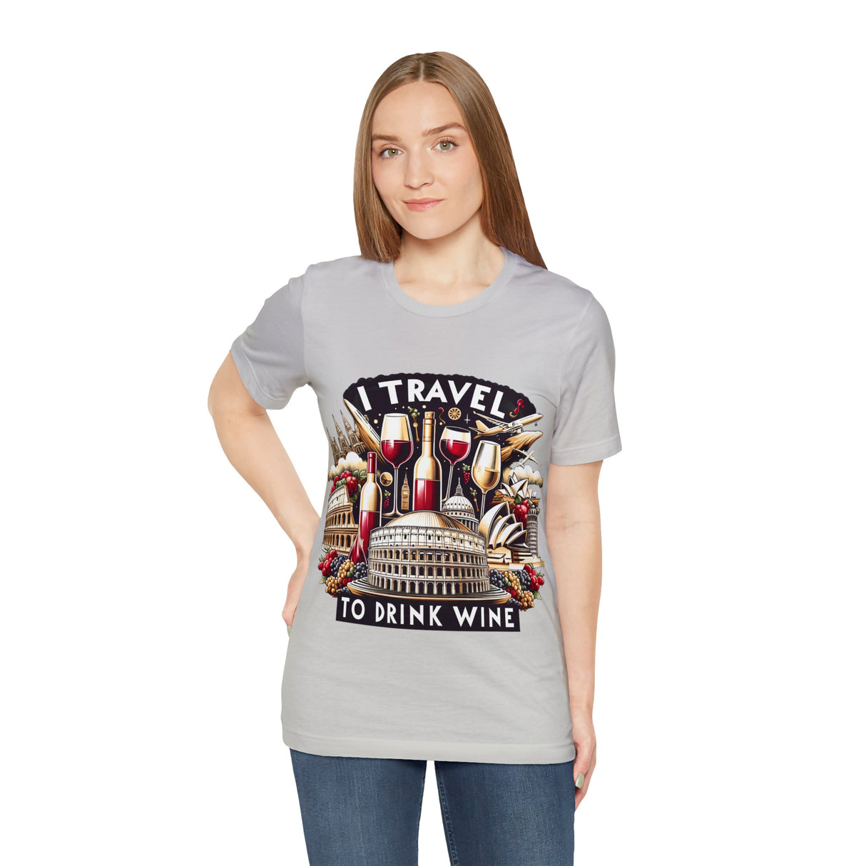 "I Travel to Drink Wine" full color T-shirt