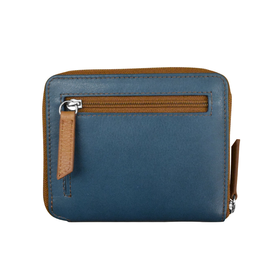 Small Two Tone Zip Around Wallet (7860) by ili New York