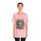 Camiseta a todo color "Viajo Para Comprar" 