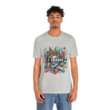 Camiseta a todo color "Viajo Para Comprar" 