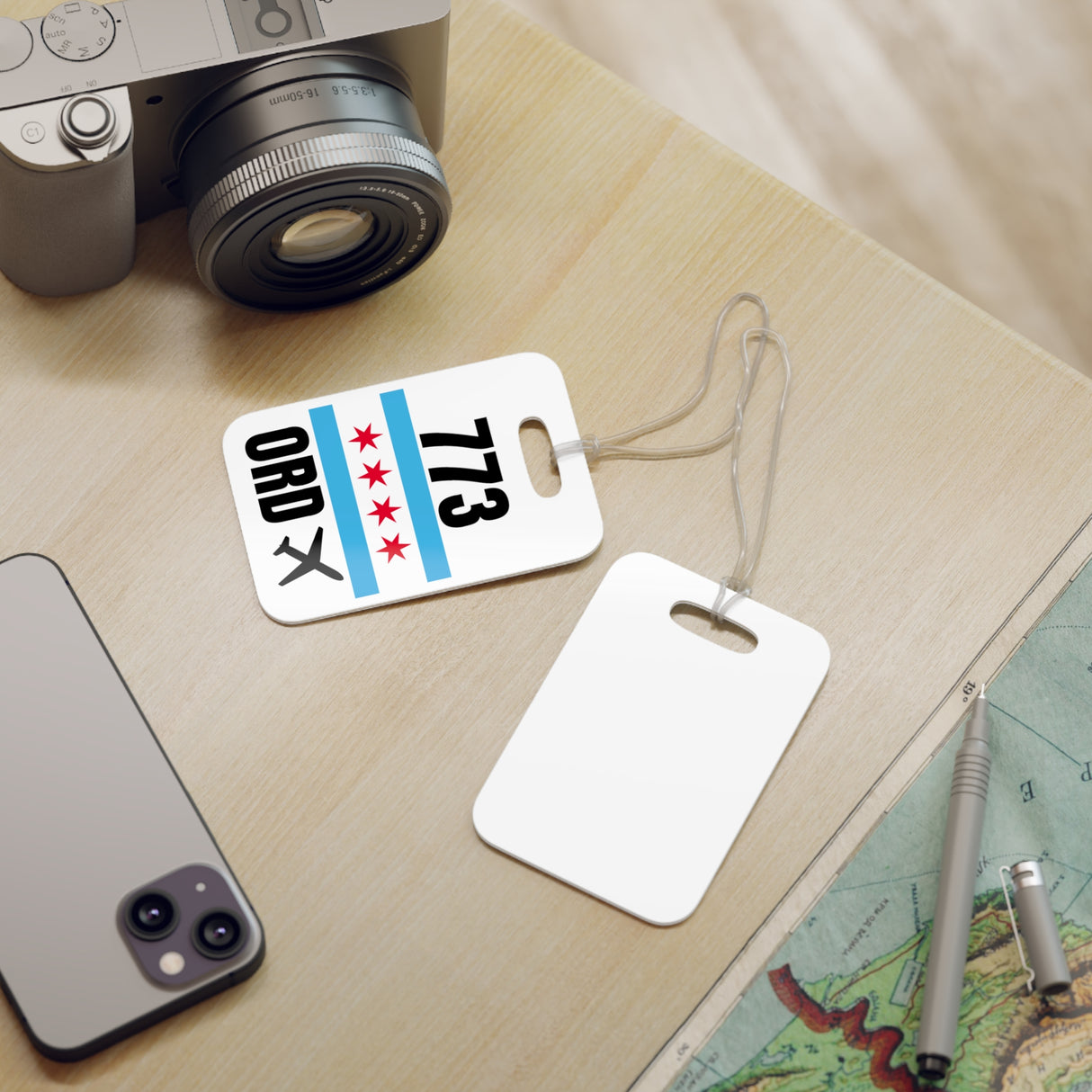 Chicago Illinois,  Area Code / Airport Tag for Bags and Luggage - 773 / ORD