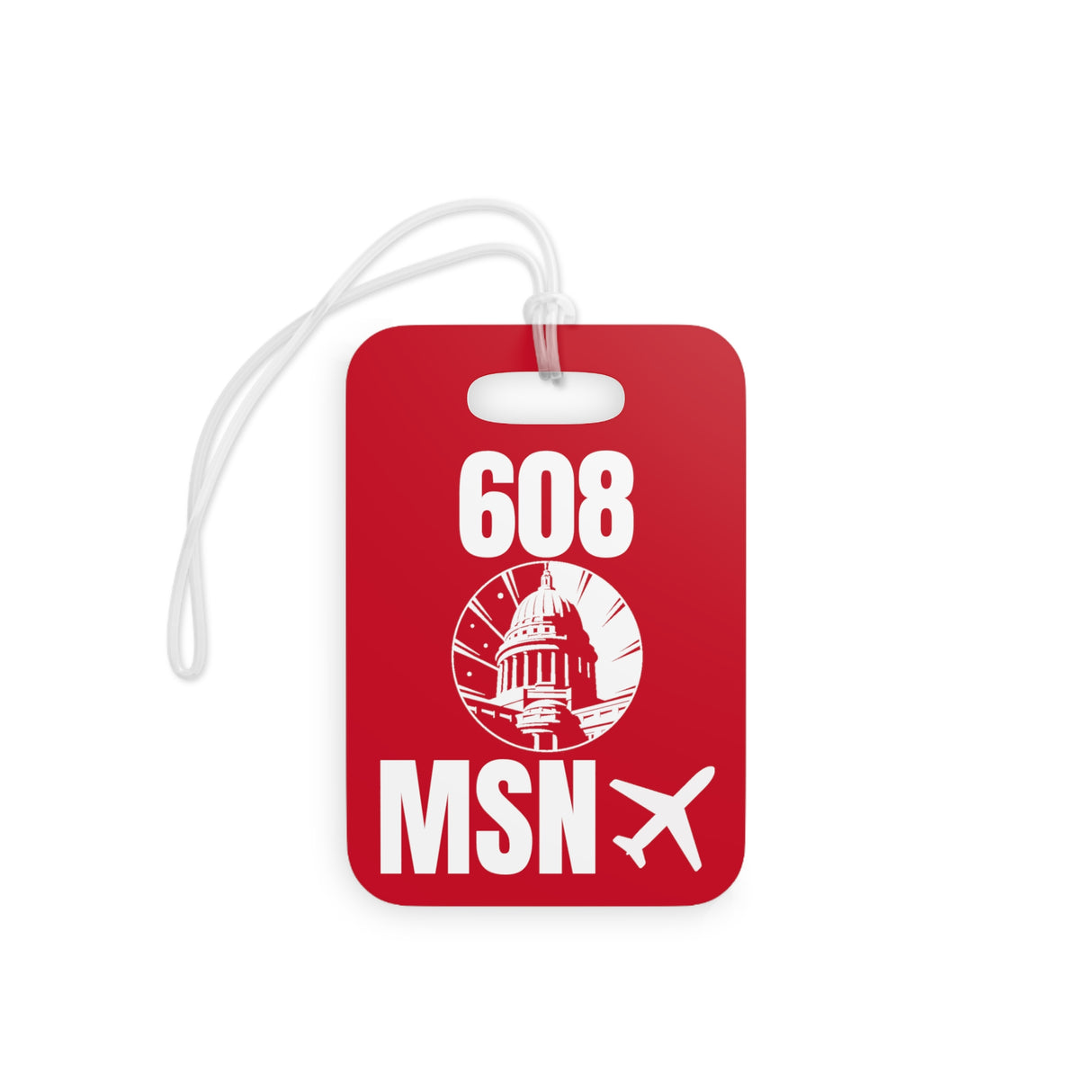 Madison Wisconsin,  Area Code / Airport Tag for Bags and Luggage - 608 / MSN / Capital