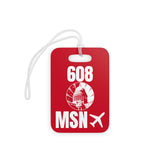 Madison Wisconsin,  Area Code / Airport Tag for Bags and Luggage - 608 / MSN / Capital