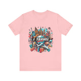 Camiseta a todo color "Viajo Para Comprar" 