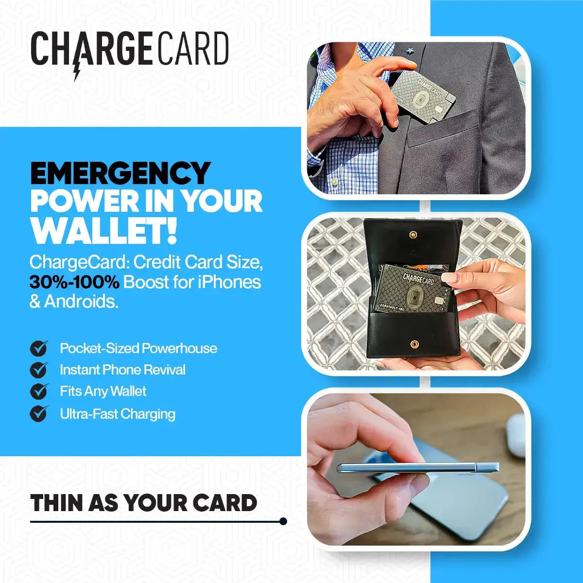 ChargeCard® - World's Thinnest Portable Charger