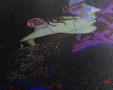Portrait off the black knight, purple fantasy art, framed canvas print wall art
