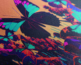 Beautiful butterfly art, vaporwave aesthetic pastel art, framed canvas print