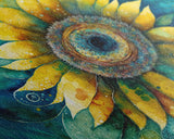Watercolor of a Sunflower, Framed Canvas Print, Framed Art, Lowkey Farmhouse Wall Art, Living Room Decor, Living Room painting