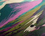 Retro Style Purple Mountain Landscape, Framed Canvas Print, MCM Style Art, Framed Wall Art, Wall Decor, Living Room / Guest Room Art