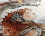The Dragon Girl, Dragon Painting Canvas Print, Dragon Art, Fantasy Art, Fantasy Painting Wall Art, Girl and Her Dragon, Gamer Gift Wall Deco